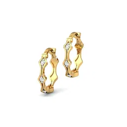 kuberbox Yellow Gold Diamond-Studded Hoop Earrings image 4