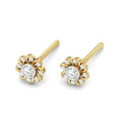 kuberbox Helit Yellow Gold Diamond Stud Earrings image 4
