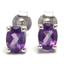 hiflyer jewels Sterling Silver Amethyst Stud Earrings image 4
