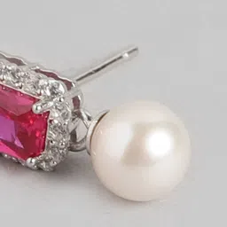 zavya Sterling Silver Pearl Drop Earrings image 4