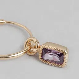 zavya Amethyst Stone-Studded Sterling Silver Loops image 4
