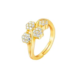 giva Sterling Silver Gold-Plated Zirconia-Studded Floral Fantasy Ring image 4