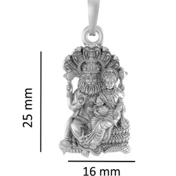 akshat sapphire Sterling Silver Narsimha Laxmi ji Pendant with Chain image 4