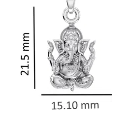 akshat sapphire Sterling Silver Lord Ganesh Pendant with Chain image 4