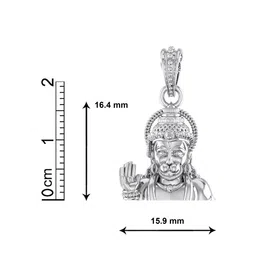 akshat sapphire Sterling Silver Lord Hanuman Pendant with Chain image 4
