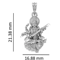 akshat sapphire Sterling Silver Lakshmi Pendant with Chain image 4