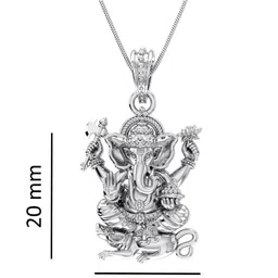 akshat sapphire Sterling Silver Ganesh Pendant with Chain image 4