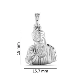 akshat sapphire 925 Silver God Guru Nanak Chain Pendant image 4