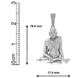 akshat sapphire Silver Swami Samarth Chain Pendant image 4
