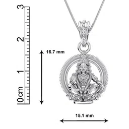 akshat sapphire Pure Silver God Hanuman ChainPendant image 4