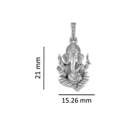 akshat sapphire Sterling Silver God Ganesh Pendant with Chain image 4