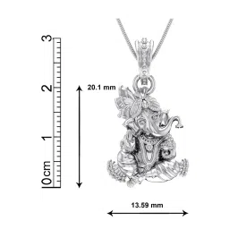 akshat sapphire Sterling Silver God Ganesh Pendant with Chain image 4