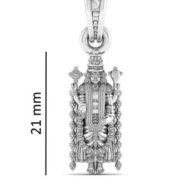 akshat sapphire Sterling Silver Tirupati Bala Ji Pendant with Chain image 4
