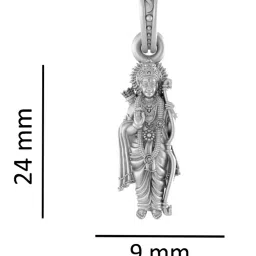 akshat sapphire Pure Silver God Ram Ji chain Pendant image 4