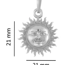 akshat sapphire Sterling Silver Divine God Sun Chain Pendant image 4