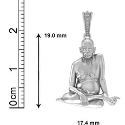 akshat sapphire Silver Swami Samarth Chain Pendant image 4