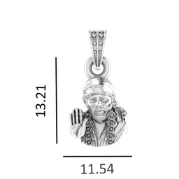 akshat sapphire Sterling Silver God Shree Sai Baba Chain Pendant image 4