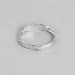 zavya Men Sterling Silver Crossed Paths Adjustable Ring image 4