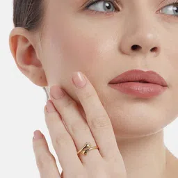 zavya Sterling Silver Gold-Plated Radiance Hug Ring image 4