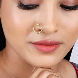giva Sterling Silver Gold-Plated Zircon-Studded Star Nose Ring image 4