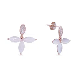 bhima jewels Sterling Silver Stone-Studded Floral Earrings image 4