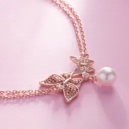 silvostyle by png Women Sterling Silver Rose Gold-Plated Stone-Studded Bracelet image 4