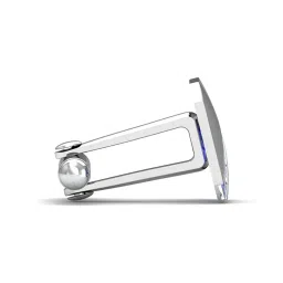 kuberbox White Gold Elijah Sapphire Cufflinks image 4