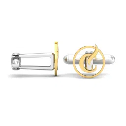 kuberbox Yellow Gold Alphabet C Cufflinks image 4