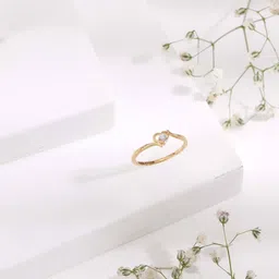 p n gadgil jewellers Yellow Gold Minimal Simplicity Diamond-Studded Ring image 4