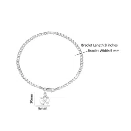akshat sapphire Silver Curb Designer Bracelet with Om image 4