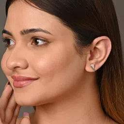 clara Women Blanca Sterling Silver Rose Gold-Plated Stud Earrings image 4