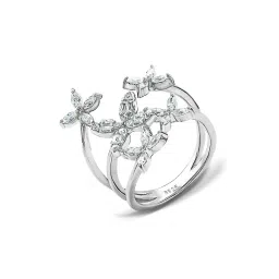 silberry Women Sterling Silver Stone-Studded Ring image 4