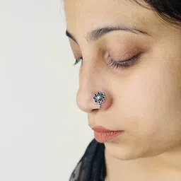 arte Girls Sterling Silver Floral Nose Pin image 4