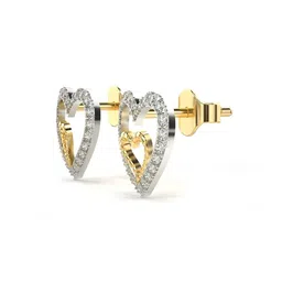 valanova Women Yellow Gold Lab Grown Diamond Stud Earrings image 4