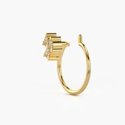 valanova Women Yellow Gold Lab Grown Diamond Nose Pin image 4