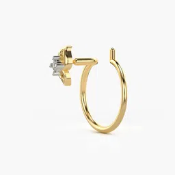 valanova Women Sterling Silver Gold-Plated Lab Grown Diamond Nose Pin image 4