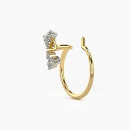 valanova Women Sterling Silver Gold-Plated Lab Grown Diamond Nose Pin image 4