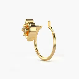 valanova Women Yellow Gold Lab Grown Diamond Nose Ring image 4