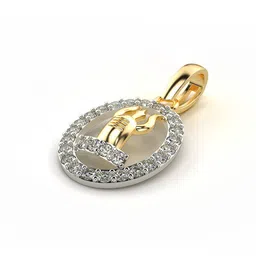 valanova Women Yellow Gold Lab Grown Diamond-Studded Pendant image 4