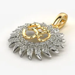 valanova Women Yellow Gold Lab Grown Diamond-Studded Pendant image 4