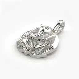 valanova Women Sterling Silver Lab Grown Diamond-Studded Pendant image 4