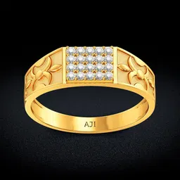 joyalukkas Men Yellow Gold Stone-Studded Band Ring image 4