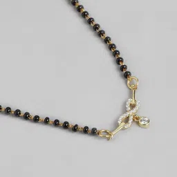 zavya Women Sterling Silver Gold-Plated Beaded Mangalsutra image 4