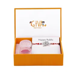 giva Men Sterling Silver Om & Swastik Charm Tie-Up Rakhi image 4