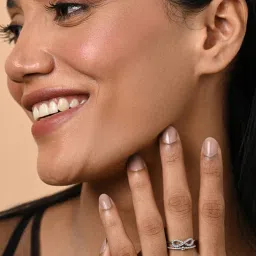 clara Women Sterling Silver American Diamond-Studded Ring image 4