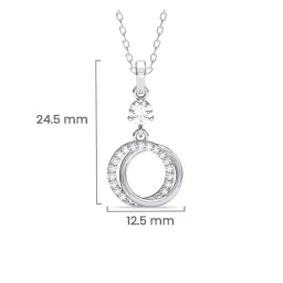 clara Women Sterling Silver American Diamond-Studded Pendant with Chain image 4