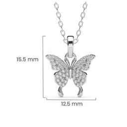 clara Women Sterling Silver American Diamond-Studded Pendant with Chain image 4