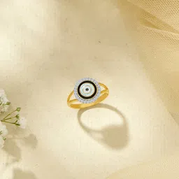 p n gadgil jewellers Women Yellow Gold Evil-Eye Ring image 4