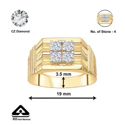 p n gadgil jewellers Men Yellow Gold Stone-Studded Ring image 4