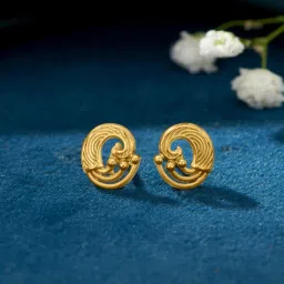 p n gadgil jewellers Women Yellow Gold Stud Earrings image 4